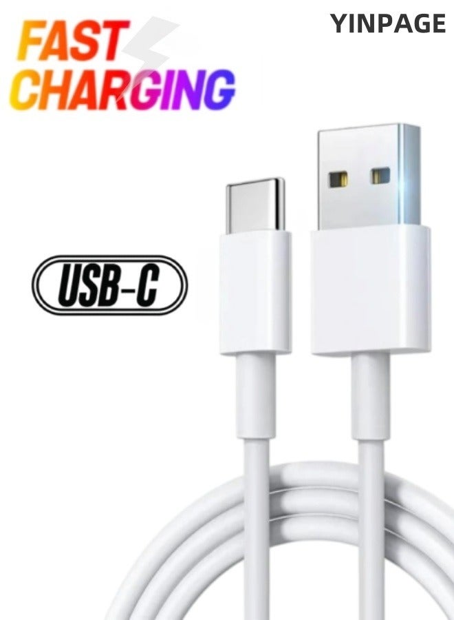 الصفحة الرئيسية كابل بيانات USB-C (من النوع A إلى النوع C) كابل نايلون ممتاز [2 متر] أبيض. متوافق مع أجهزة آيفون 16 15/16 / 16/15 برو ماكس / 16/15 بلس، آيباد، سامسونج جالاكسي، ماك بوك برو، نينتندو سويتش، هواوي ميت بوك X برو، آيباد ميني 6, - Image 1