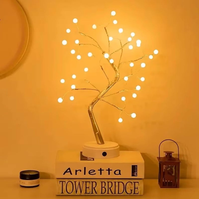 HUMAIZAR Table topFairy Lights Spirit Bonsai Tree Light Decoration for Kids RoomWeddingBedroomGifts Decorative LED Tree Lamp 36 LED Pearl - Image 2