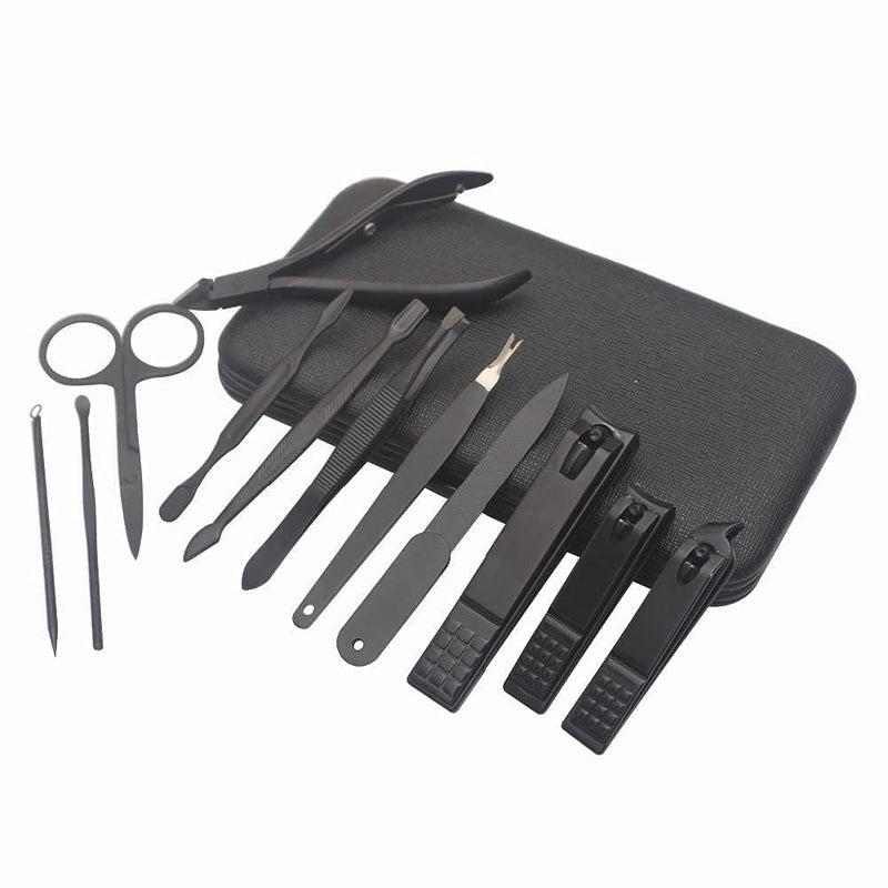 GLNRM Manicure Set Nail Clippers Stainless Steel Nail Scissors Grooming Kit Acne needle Blackhead Tool Leather Travel Case 12 pcs MANICURE SET - Image 4