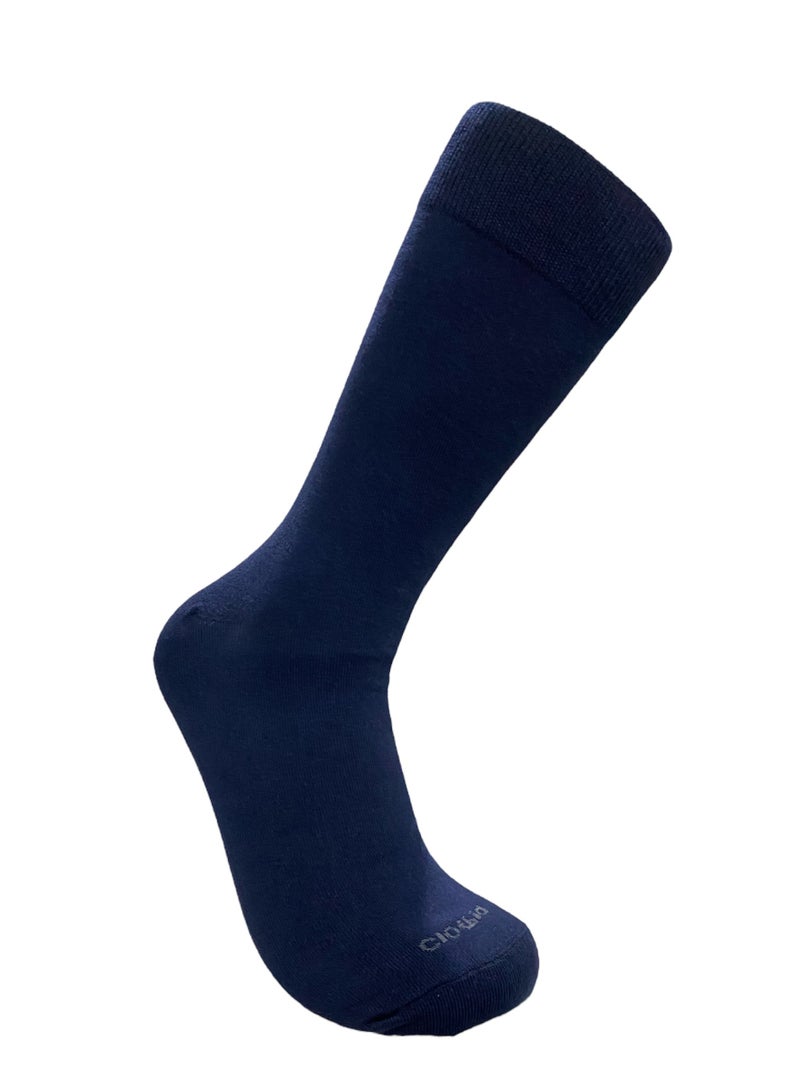 Clothia Classic Men Long Socks Navy 1 Pair