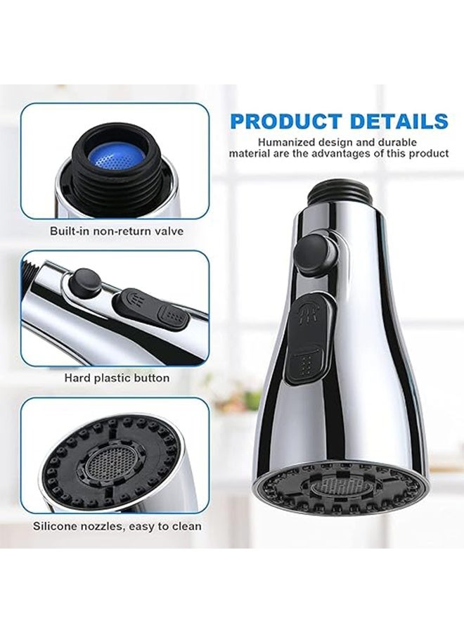 Kitchen Tap Spray Head, 360° Swivel Spout Faucet Extender for 22mm, 3 Modes High Pressure Water Faucet Sprayer, Sink Tap Nozzle Replacement Tap Adapter Accessories - Image 2