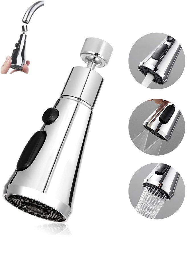 Kitchen Tap Spray Head, 360° Swivel Spout Faucet Extender for 22mm, 3 Modes High Pressure Water Faucet Sprayer, Sink Tap Nozzle Replacement Tap Adapter Accessories - Image 1