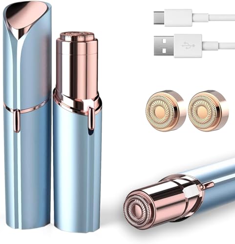 innobeaut Facial Hair Removal for Women, Painless Hair Removal Device Lady Face Electric Razor for Lip, Chin,arms with USB Rechargeable Included 2 pc Replacement Heads - Image 1