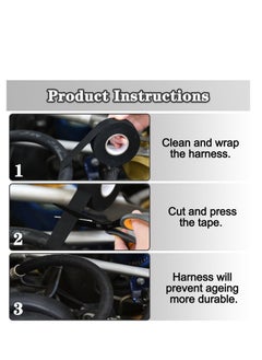 SYOSI 2 Pcs Wire Harness Tape, Wire Loom Tape High Temp Wiring Loom Harness Electrical Tape Self-Adhesive Felt Cloth Electric Tape Black for Automotive Engine Electrical Wrap Cable Fixed 20 Meters  - Image 4