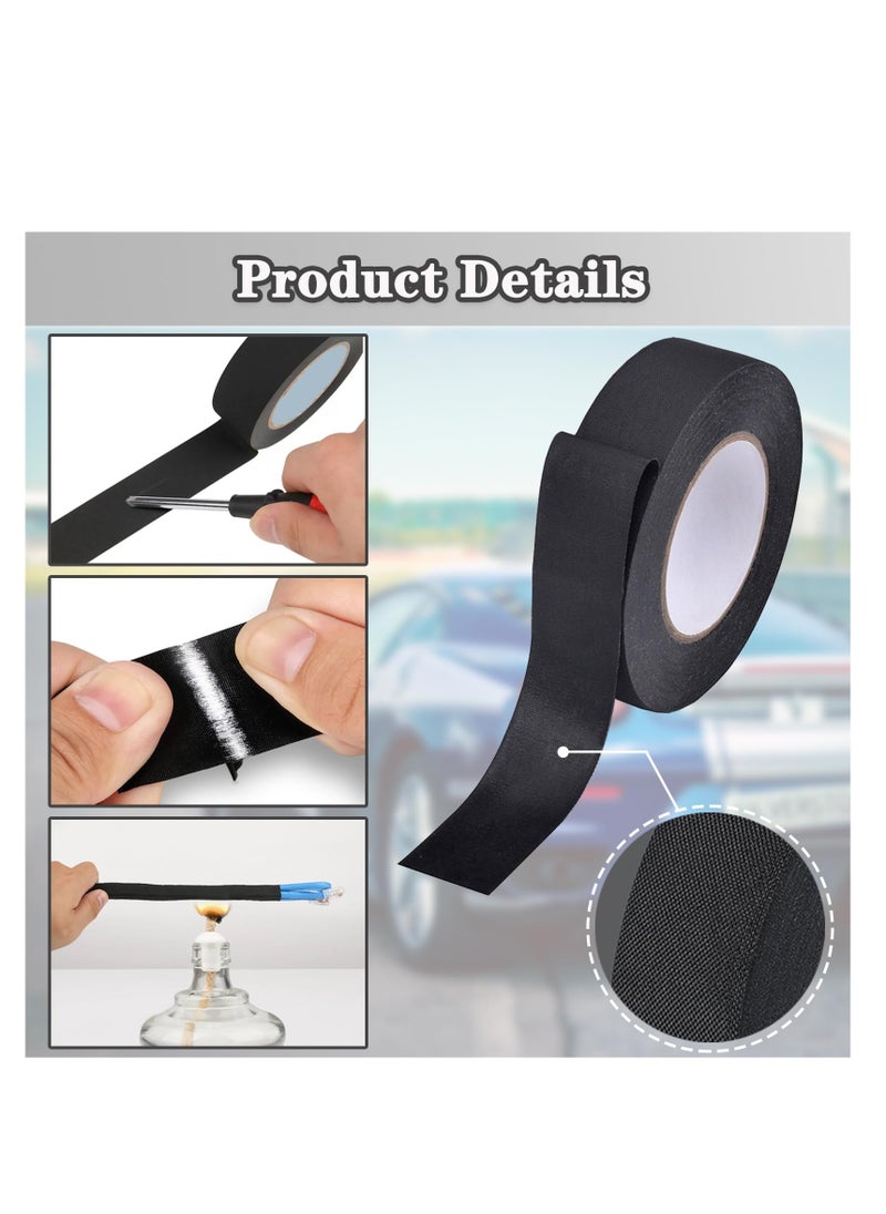 SYOSI 2 Pcs Wire Harness Tape, Wire Loom Tape High Temp Wiring Loom Harness Electrical Tape Self-Adhesive Felt Cloth Electric Tape Black for Automotive Engine Electrical Wrap Cable Fixed 20 Meters  - Image 2