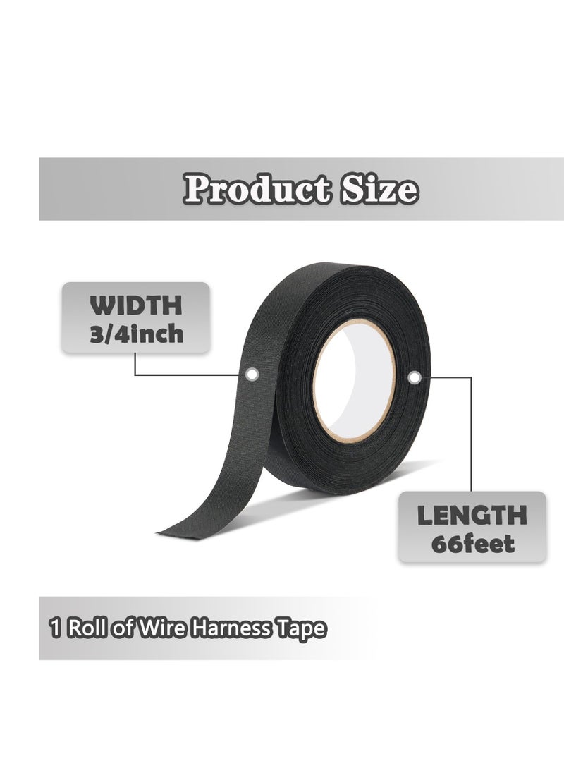 SYOSI 2 Pcs Wire Harness Tape, Wire Loom Tape High Temp Wiring Loom Harness Electrical Tape Self-Adhesive Felt Cloth Electric Tape Black for Automotive Engine Electrical Wrap Cable Fixed 20 Meters  - Image 3