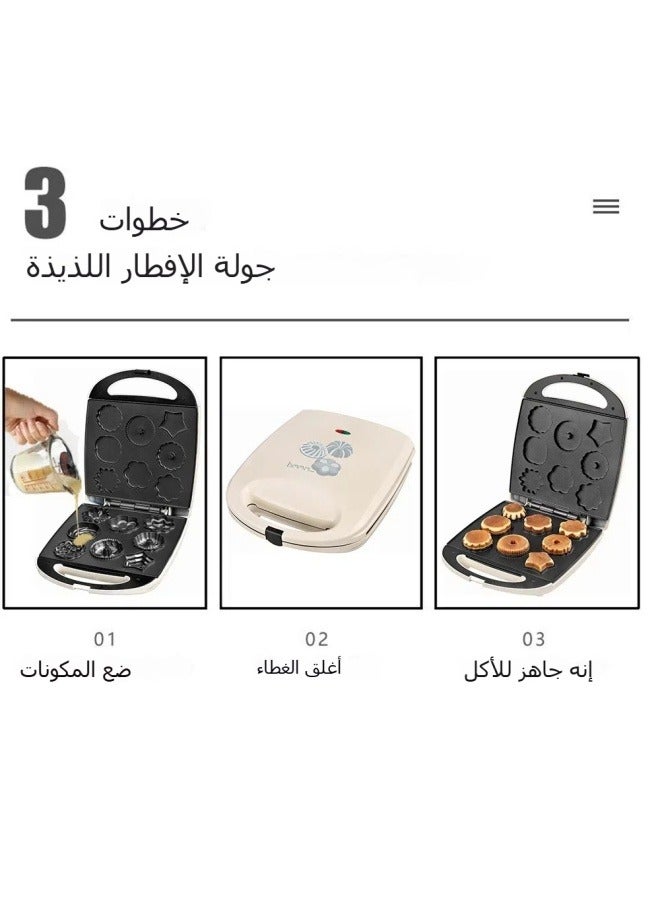 عام غير النظامية آلة البسكويت 8 حفرة ، آلة كعكة ، آلة دونات ، آلة الإفطار شطيرة - Image 5