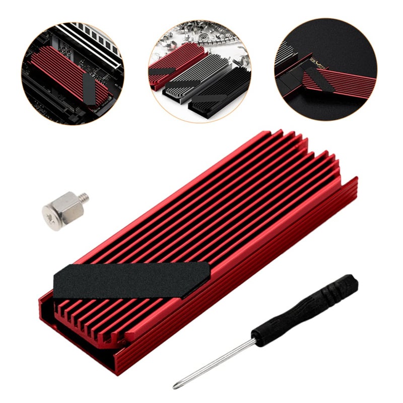 2 Pack Aluminum SSD Sink Cooler Dual Sided M2 Heatsink Thermal Conductivity Easy Installation - Image 5