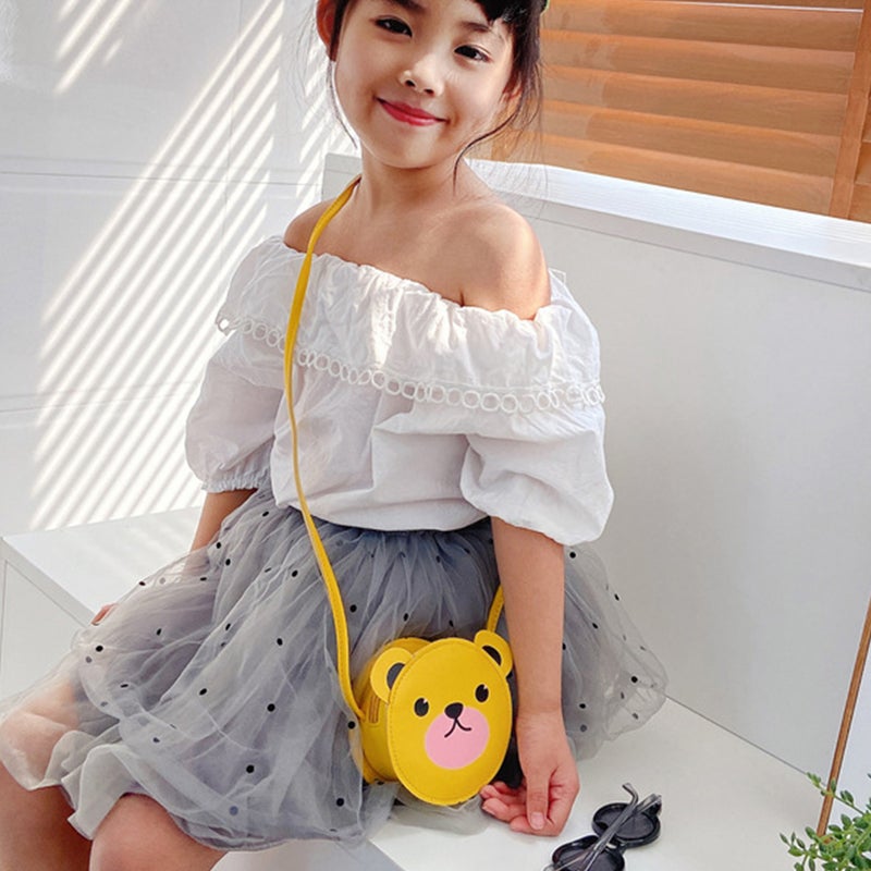👕 حقيبة صغيرة برباط كروس بودي للبنات للسفر بتصميم دب أصفر - Image 5