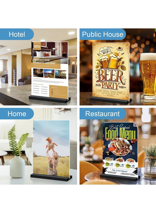 Seencool Acrylic Sign Holder 5x7 - 10Pack Vertical Double Sided Acrylic Sign Stands, Clear Table Menu Display Stand Paper Holder, Plastic Flyer Holder, Vendor Booth Display Items - Image 5