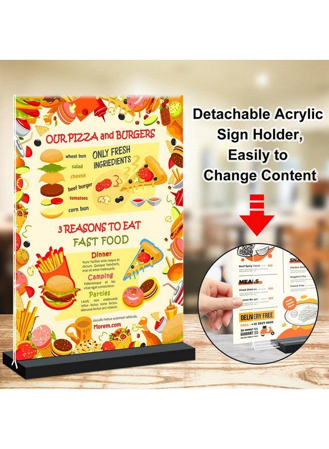Seencool Acrylic Sign Holder 5x7 - 10Pack Vertical Double Sided Acrylic Sign Stands, Clear Table Menu Display Stand Paper Holder, Plastic Flyer Holder, Vendor Booth Display Items - Image 3