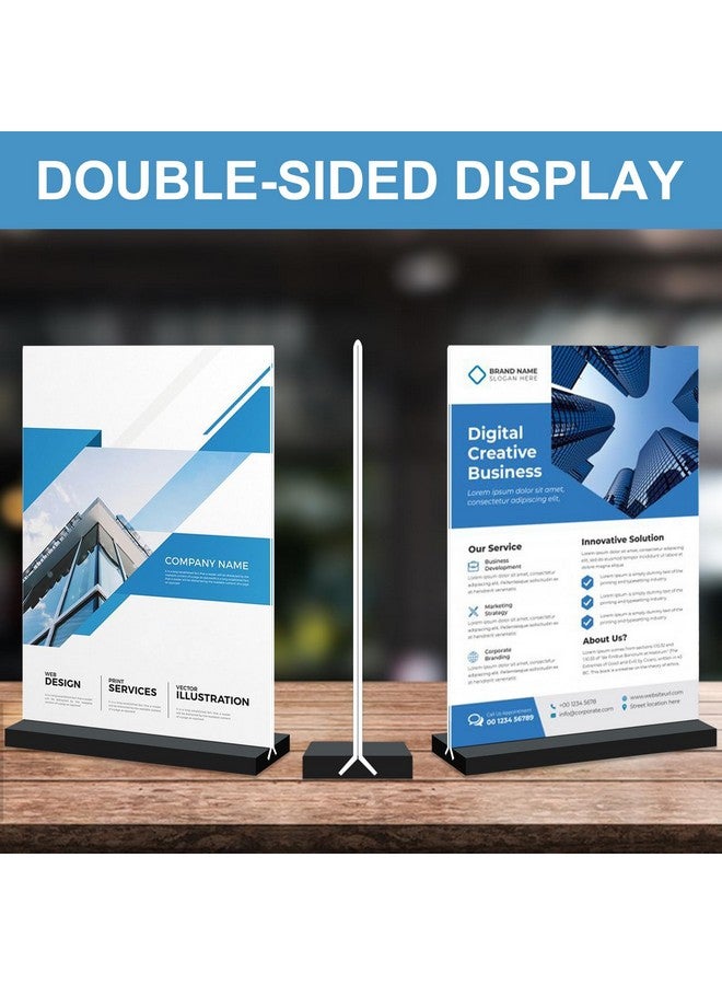 Seencool Acrylic Sign Holder 5x7 - 10Pack Vertical Double Sided Acrylic Sign Stands, Clear Table Menu Display Stand Paper Holder, Plastic Flyer Holder, Vendor Booth Display Items - Image 4