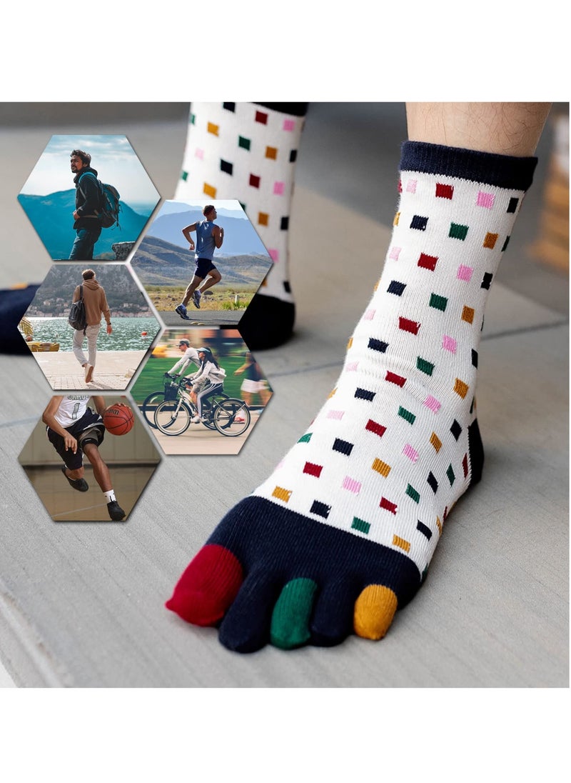 SYOSI - Toe Socks Mens Five Finger Socks Cotton Sports Running Socks, Athlete Crew Socks with Toe for Men, 5 Pairs - Image 1