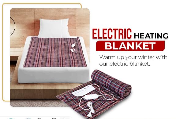 NWF Electric Bed Warmer | Heated Bed Sheet for Winter | Dual Safety & Overheat Protection | Electric Under Blanket for Cozy Warm Sleep | Random Colour | Single Bed Size (30 x 60 Inch) - Image 4