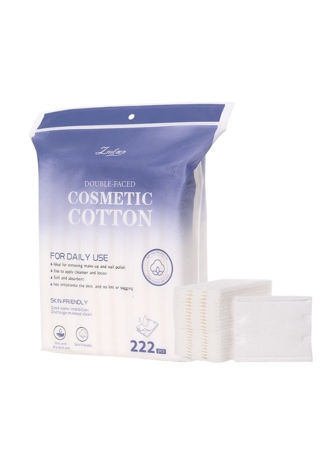 LMLTOP Ultra Soft and Skin Friendly Disposable Cotton Beauty Cotton Pad 222 pcs Cosmetic Bulk Cotton Pads - Image 1