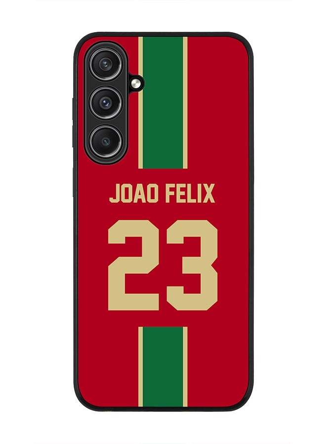 Stylizedd Rugged Black Edge case for Samsung Galaxy S23 FE, Custom Slim fit Thin Phone Case Cover - Football Team - Portugal, Player Name - Joao Felix - Image 1