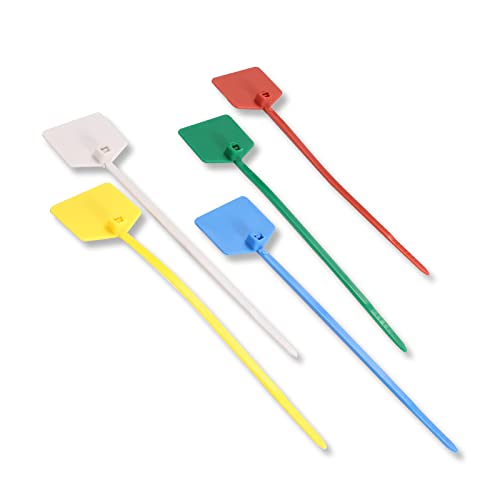 6COM Waterproof Shipping Tags, Multi-Color Self Locking Nylon Writable Marker Ties Luggage Identification Tags, Plastic Straps Label Mark Tag, Seal Tags Zip Tie for Labeling 100pcs - Image 3