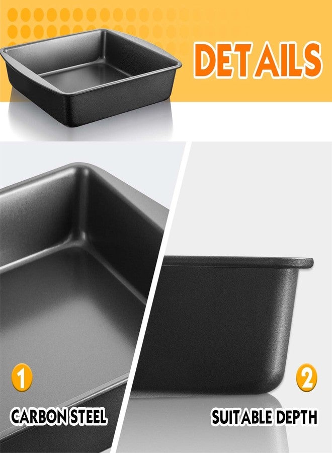 Tioncy 6 Pcs 9 x 9 Inch Square Cake Pan Set Nonstick Steel Baking Oven Pan for Brownie Home Baking Muffin Kitchen Bakeware - Image 3