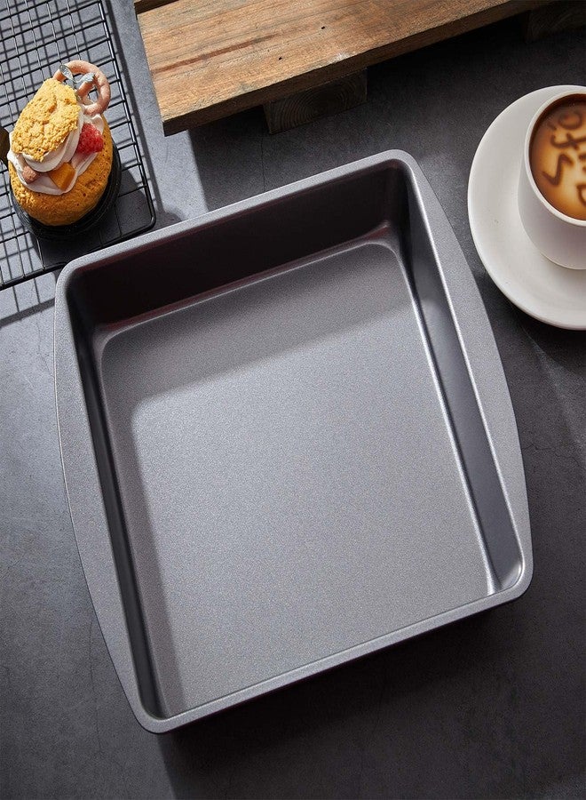 Tioncy 6 Pcs 9 x 9 Inch Square Cake Pan Set Nonstick Steel Baking Oven Pan for Brownie Home Baking Muffin Kitchen Bakeware - Image 4