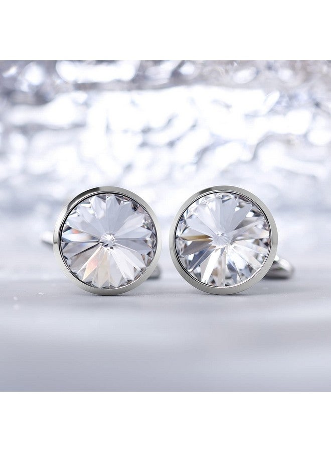 HAWSON Cufflink And Studs Tuxedo Set Silver Color With Austrian Crystals In Jet Hematite, Dark Blue, Crystal Grey,Purple, Green (Crystal) - Image 5