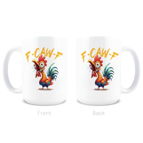 Hogg F-Caw-F Mug, 15 oz Ceramic Hidden Message Coffee Cup, F-Caw-F, F Caw F Mug, Funny Coffee Cups, Fcawf, Sassy Chicken, Adult White Elephant Christmas Gifts, Funny Birthday Gifts for Women - Image 5