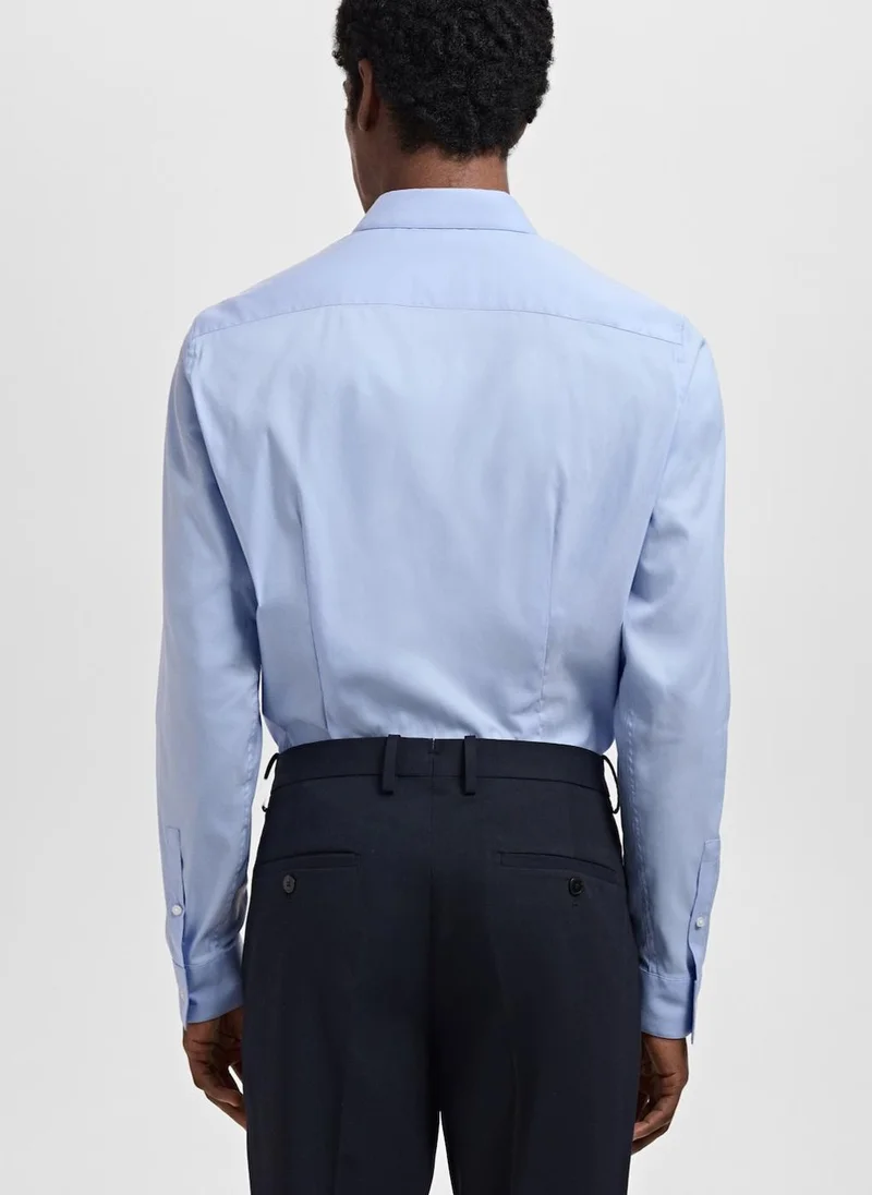 Mango Man Slim fit cotton suit shirt