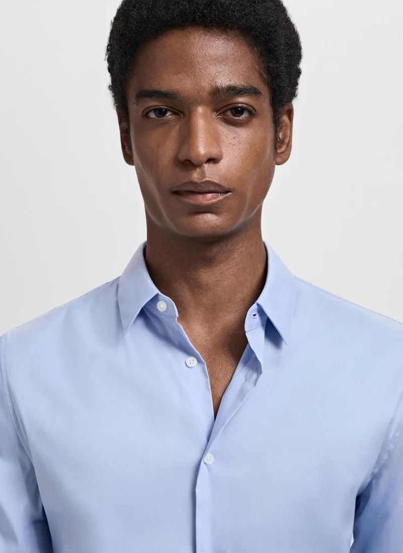 Mango Man Slim fit cotton suit shirt