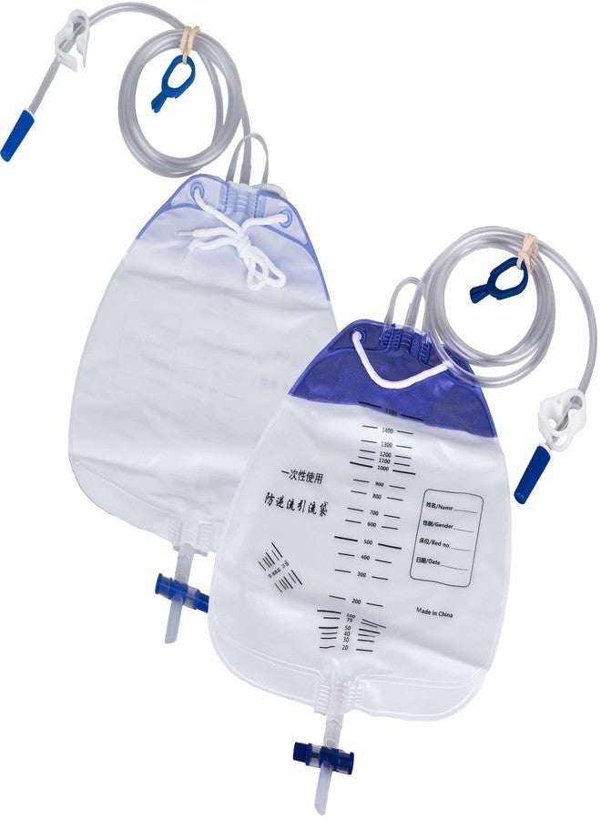 10 Pcs Urine Bags with 48" Tube Drainage, Performance Urinary Drainage Bag with Anti-Reflux Chamber - 1500mL Urine Collection Bag, Urinary Bags with Splash-Resistant Drain Spout, Medical Drain Bags - Image 5