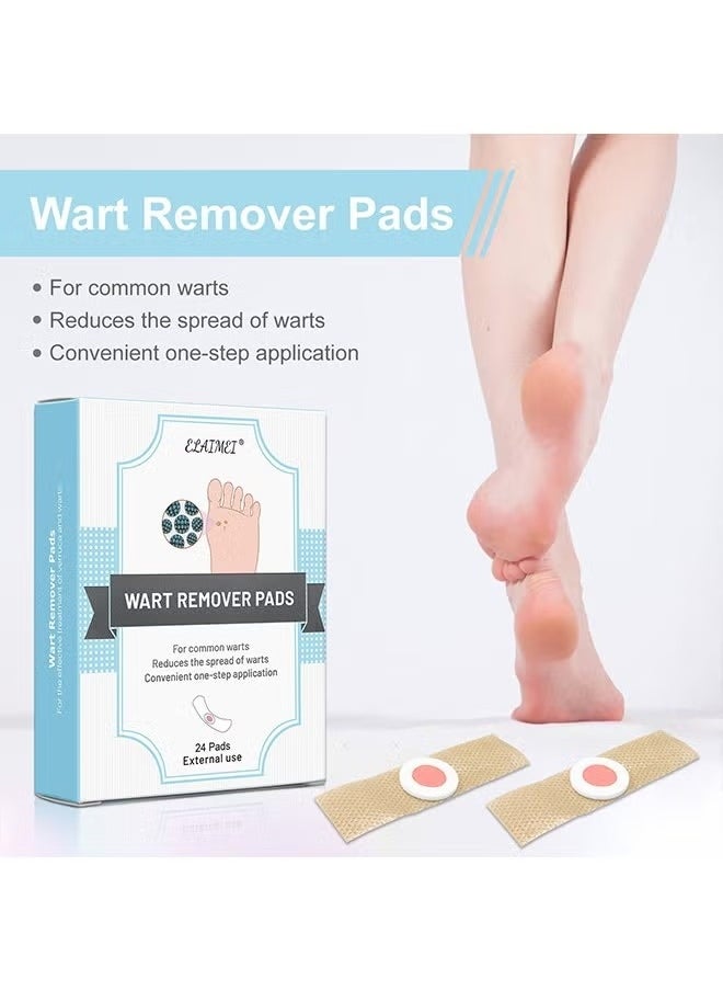 Elaimei - Wart Remover Pads 24pcs, Corns Plaster Powerful Wart Removal Warts on Feet, Toes, and Hands, Self-Adhesive Design Rapid Results Comfortable, Foot Care - Image 1