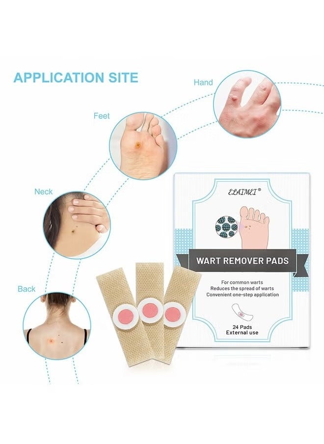 Elaimei - Wart Remover Pads 24pcs, Corns Plaster Powerful Wart Removal Warts on Feet, Toes, and Hands, Self-Adhesive Design Rapid Results Comfortable, Foot Care - Image 1