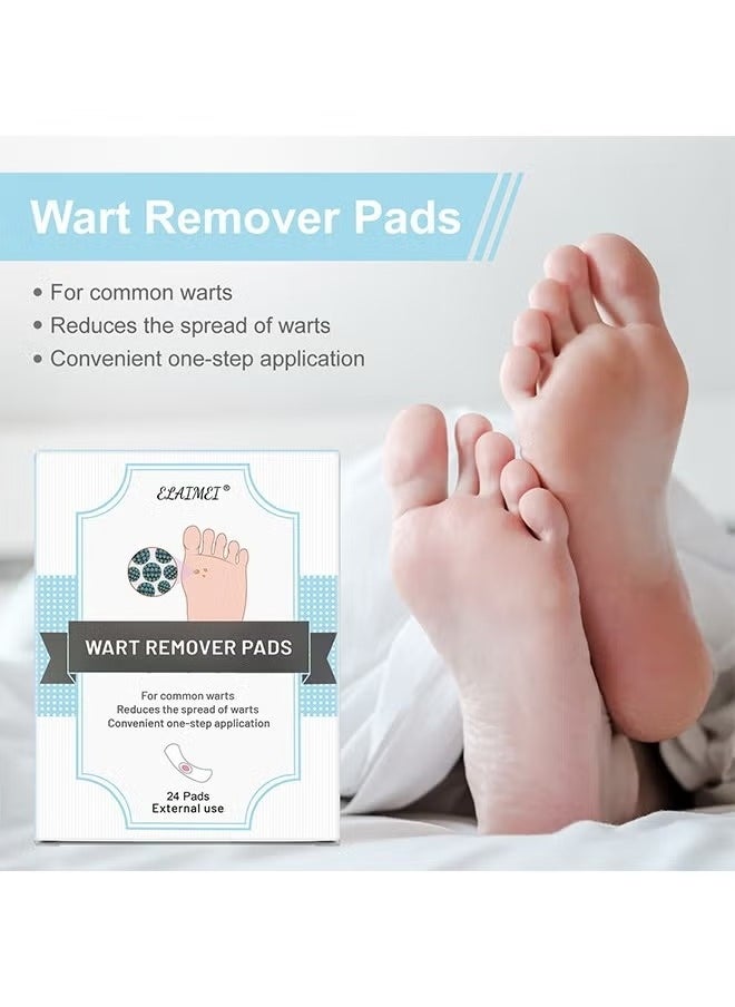 Elaimei - Wart Remover Pads 24pcs, Corns Plaster Powerful Wart Removal Warts on Feet, Toes, and Hands, Self-Adhesive Design Rapid Results Comfortable, Foot Care - Image 1