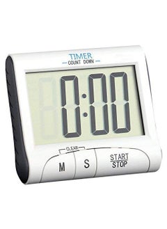 mlabs Digital Kitchen Timer Magnetic Countdown Up Cooking Timer Clock with Magnet Back and Clip Loud Alarm Large Display Minutes and Seconds Directly InputWhite by mLabs  - Image 1