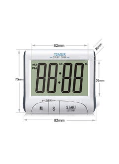 mlabs Digital Kitchen Timer Magnetic Countdown Up Cooking Timer Clock with Magnet Back and Clip Loud Alarm Large Display Minutes and Seconds Directly InputWhite by mLabs  - Image 3