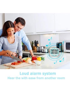 mlabs Digital Kitchen Timer Magnetic Countdown Up Cooking Timer Clock with Magnet Back and Clip Loud Alarm Large Display Minutes and Seconds Directly InputWhite by mLabs  - Image 5