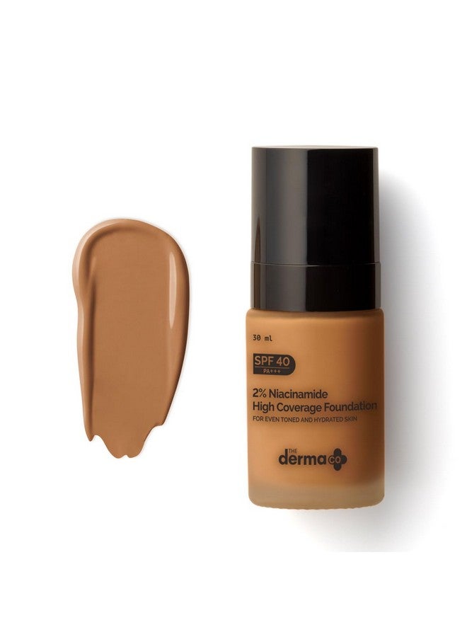 THE derma Co 2% Niacinamide Medium Coverage Matte Liquid Foundation For All Skin Types With 1% Hyaluronic Acid & Spf 40 Pa+++ For 12 Hour Long Stay & Oil Control - 07 Cinnamon, Pack Of 1 - Image 1