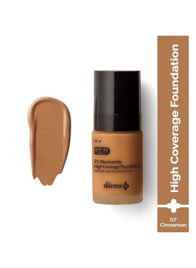 THE derma Co 2% Niacinamide Medium Coverage Matte Liquid Foundation For All Skin Types With 1% Hyaluronic Acid & Spf 40 Pa+++ For 12 Hour Long Stay & Oil Control - 07 Cinnamon, Pack Of 1 - Image 2