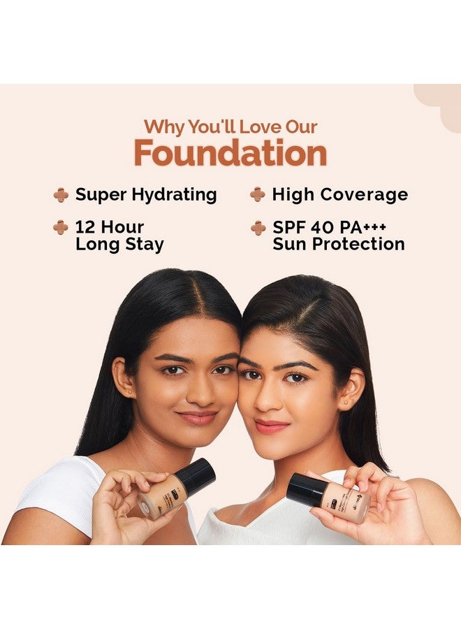 THE derma Co 2% Niacinamide Medium Coverage Matte Liquid Foundation For All Skin Types With 1% Hyaluronic Acid & Spf 40 Pa+++ For 12 Hour Long Stay & Oil Control - 07 Cinnamon, Pack Of 1 - Image 4