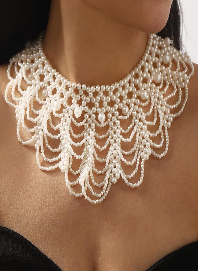 FUTIMELY RBG Dissent Collar Necklace for Women Detachable Pearl Beaded Blouse Fake Collar Choker Necklace,Ruth Bader Feminist Collar Necklace - Image 2