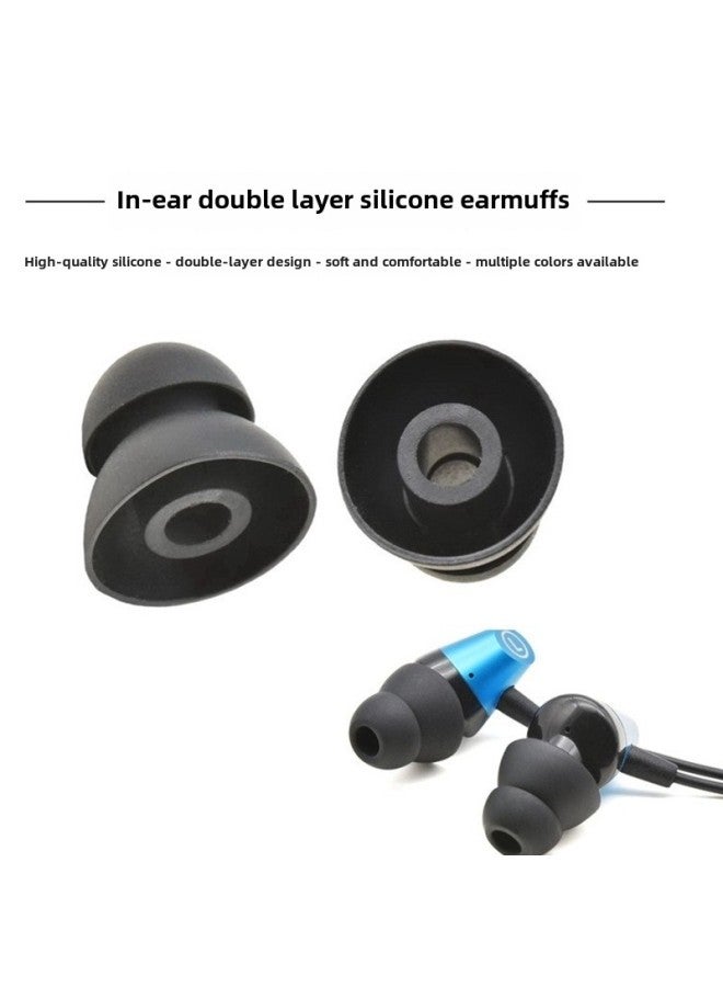 Universal In-ear Double-layer Silicone Sleeve Bluetooth Headset Silicone Sleeve Earplug Sleeve Sleep Sound Insulation Noise Reduction Earmuffs Ear Caps-Color:White-Model:Earplugs Ear Caps  - Image 2
