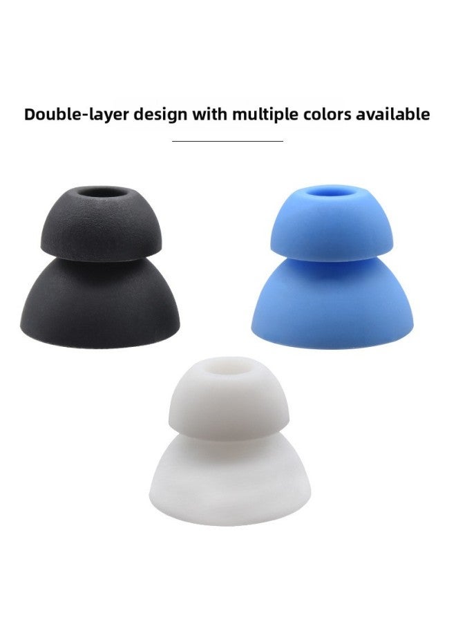 Universal In-ear Double-layer Silicone Sleeve Bluetooth Headset Silicone Sleeve Earplug Sleeve Sleep Sound Insulation Noise Reduction Earmuffs Ear Caps-Color:White-Model:Earplugs Ear Caps  - Image 4