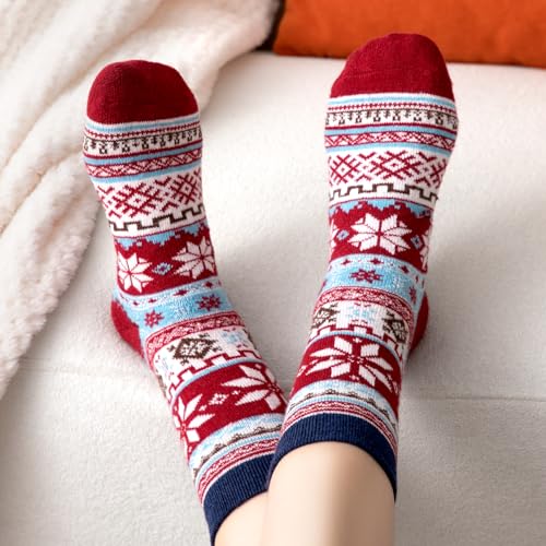 coclothy Winter Socks for Women，5 Pairs Thick & Cozy Thermal Socks - Image 5