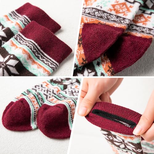 coclothy Winter Socks for Women，5 Pairs Thick & Cozy Thermal Socks - Image 3