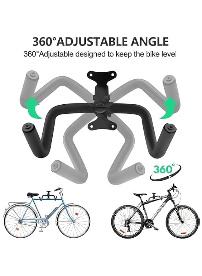 تراسل رف تخزين الدراجة قابل للطي يثبت على الحائط من هوكور، طول وزاوية 360 درجة قابل للتعديل - رف دراجة افقي للمراب والمنزل ودراجات الطرق والدراجات الجبلية والدراجات الهجينة - Image 4