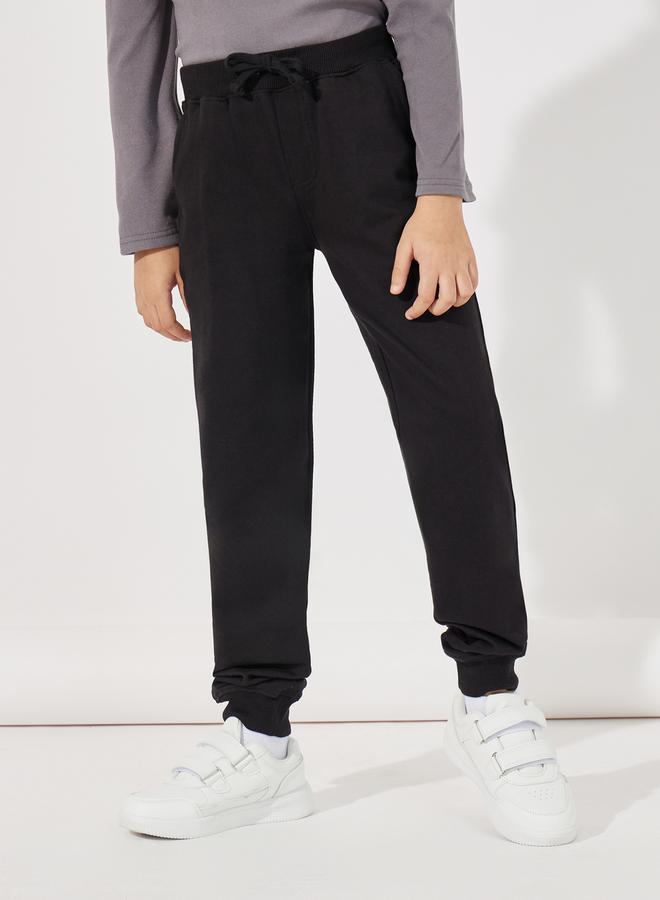 Styli Solid Joggers with Drawstring Closure - Image 1