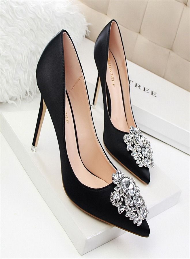BIGTREE Fashion Pointed High Heels 10CM Black 