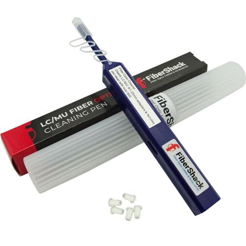 Fibershack - 1.25mm LC Fiber Cleaner Pen. 800+ Single Click Fiber Cleaner. LCUPC Optical Connector Cleaner & Endface Cleaning Pen Comes with Damage Protection Case & Dust Caps - Image 1