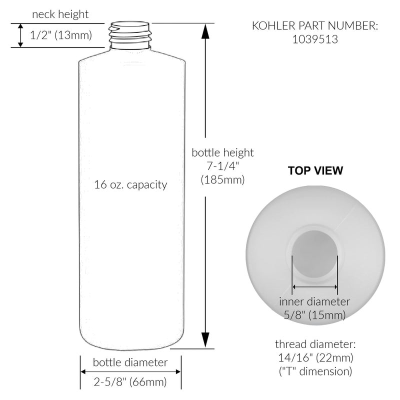 Kohler 1039513 Bottle for Soap Lotion Dispensers - Image 1