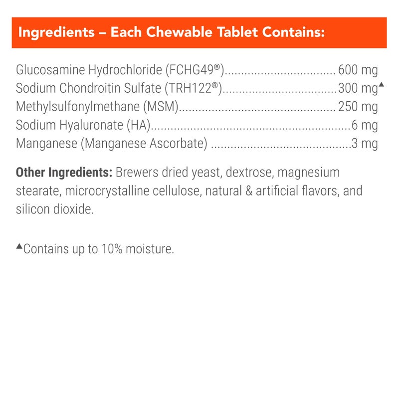 Nutramax Laboratories Nutramax Cosequin for Dogs Joint Health Supplement, Contains Glucosamine for Dogs, Plus Chondroitin, MSM and HA, Supports Healthy Joints, Chewable Tablets, 150 Count - Image 5