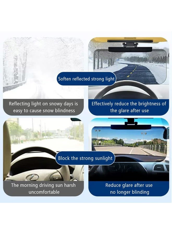 Aokdom 2Pcs HD Visor Sunshade Extender for Car,72.5% Strong-Light Blocking Rate - Anti-Glare Car Visor Protect from Sun Glare, Snow Blindness and UV Rays (2Pcs) - Image 4