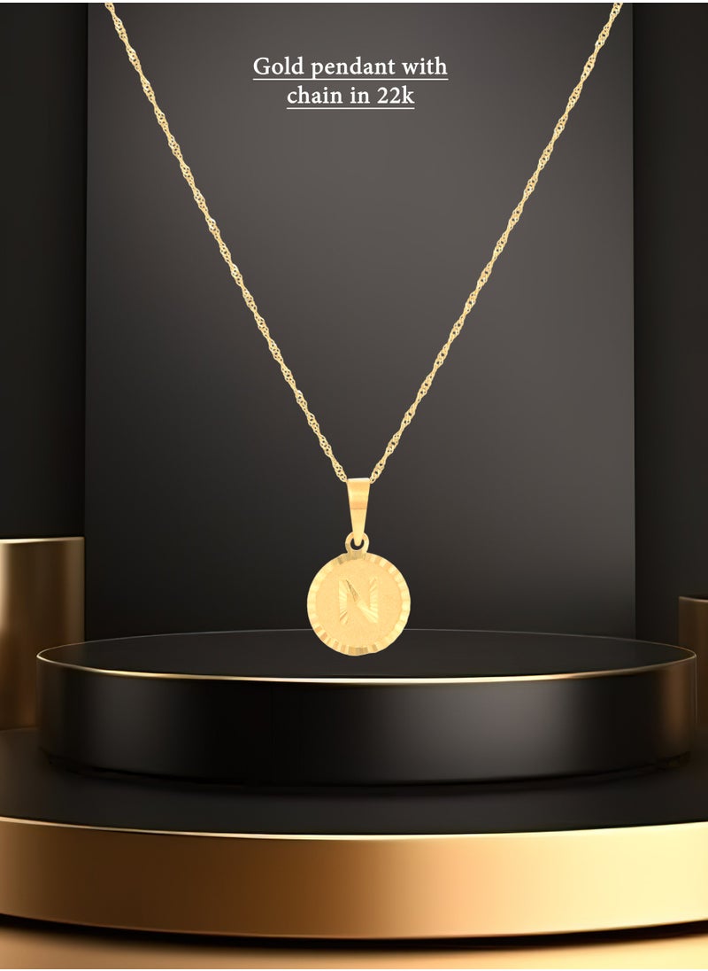 BAFLEH JEWELLERY Timeless 22kt Gold 'N' Pendant Necklace  - Image 5